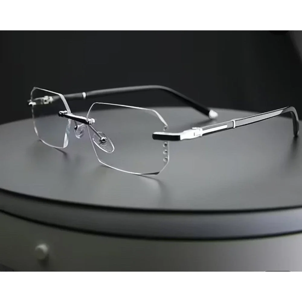 Blue Light Blocking Glasses,Computer‎ Reading Glasses,Rimless Frame Smart Zoom